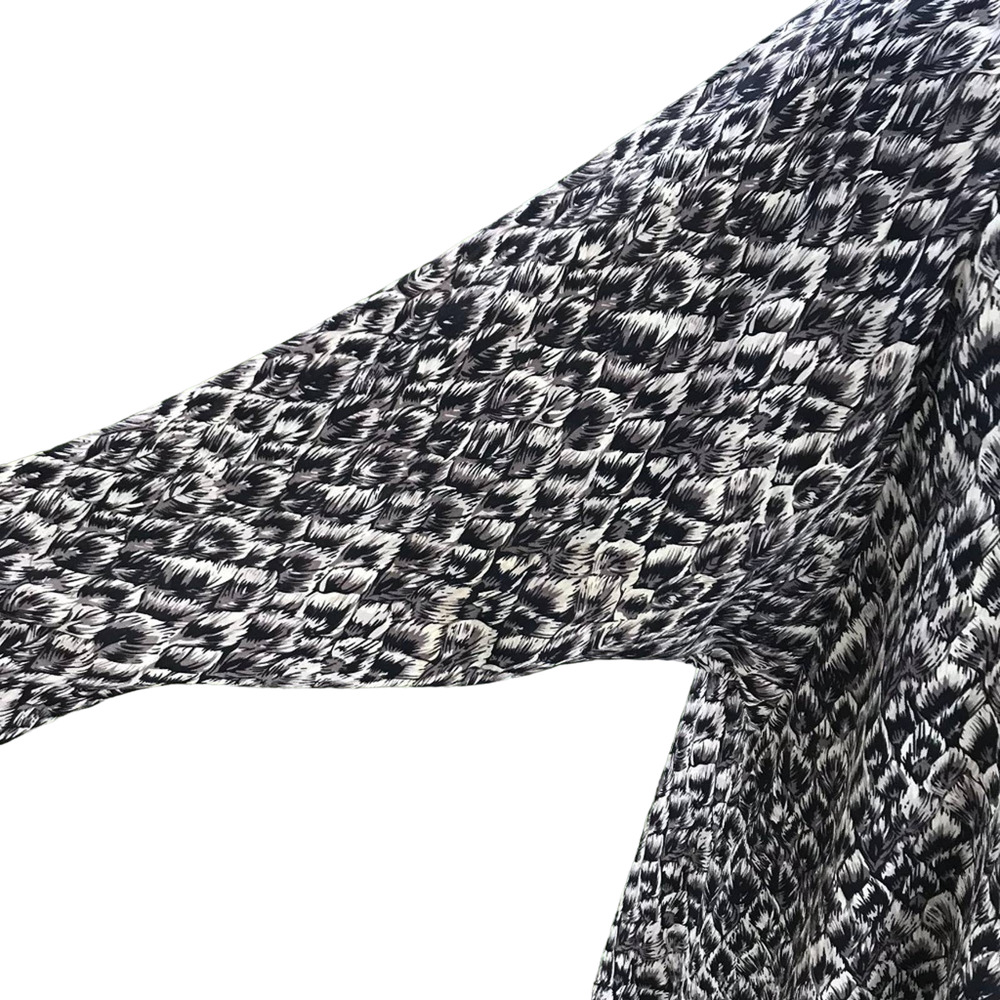 Joie Silk Feather Print Dress Knee Length Gray White Career Swing Dress Size XS - Picture 4 of 7